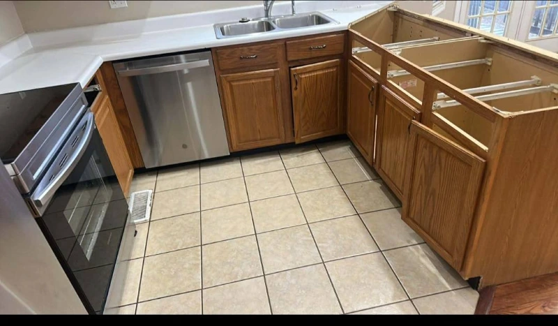 Kitchen cabinets before restoration in Grand Rapids