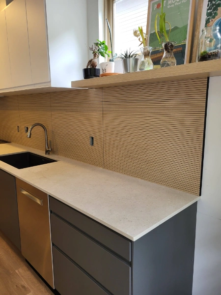 Kitchen backsplash tile installation in Grand Rapids home